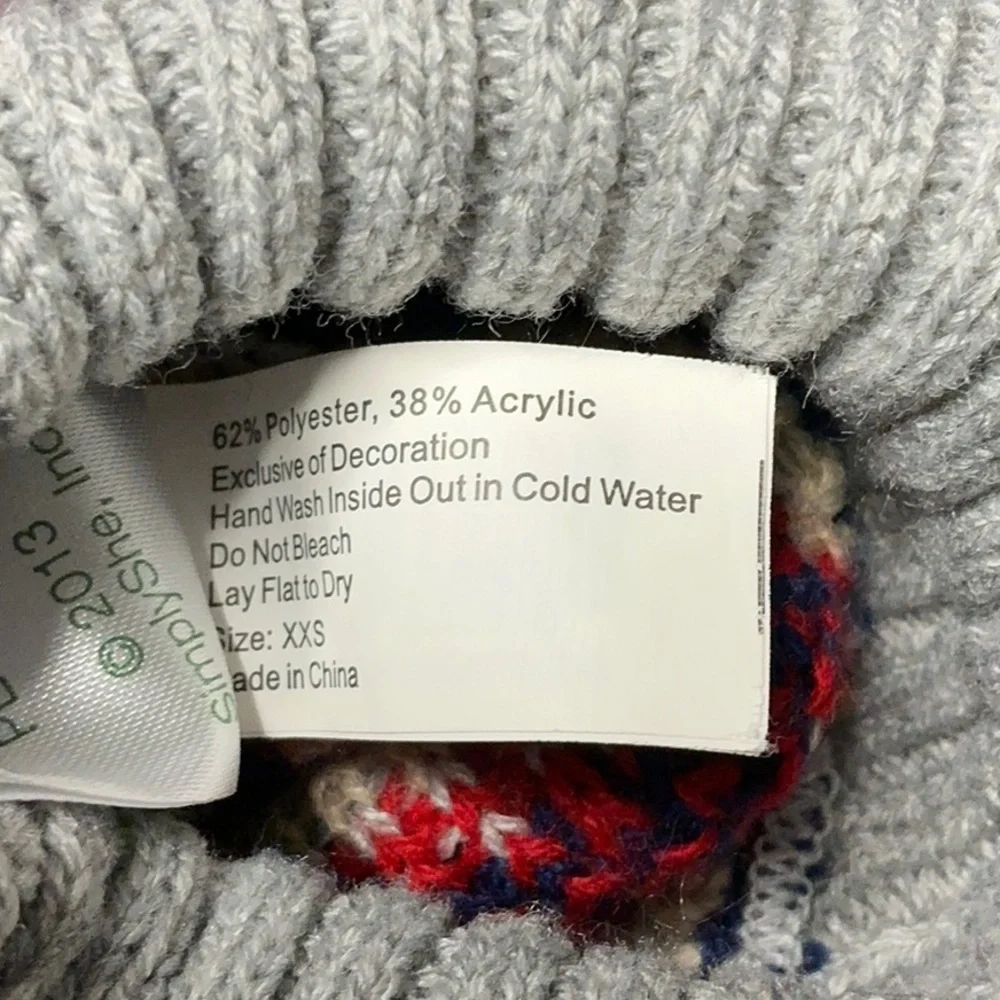 Colorful Knit Dog Sweater with Bone Pattern